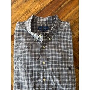 Polo Ralph Lauren Luxury Twill Dress Shirt Mens Sz XXL Plaid Checkered